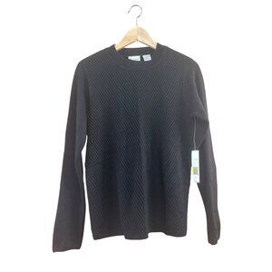 Kim Rogers Black Ribbed Long Sleeve Sweater S  Womens Pullover